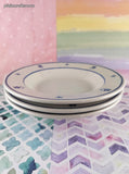 RARE Vintage IKEA 15914 Italy Blue Flowers Set/3 Shallow Soup Bowls 8.75", Like New