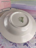 RARE Vintage IKEA 15914 Italy Blue Flowers Set/3 Shallow Soup Bowls 8.75", Like New