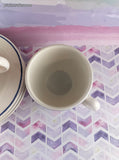RARE Vintage IKEA 15914 Italy Blue Flowers Set/3 Tea Cups w/Saucers, Like New