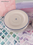 RARE Vintage IKEA 15914 Italy Blue Flowers Set/3 Tea Cups w/Saucers, Like New