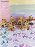 Vintage 1990's Cherished Teddies Birthday Bears Baby Thru Age 5 Figurines Set/6
