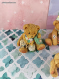 Vintage 1990's Cherished Teddies Birthday Bears Baby Thru Age 5 Figurines Set/6