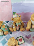 Vintage 1990's Cherished Teddies Birthday Bears Baby Thru Age 5 Figurines Set/6
