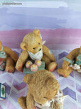 Vintage 1990's Cherished Teddies Birthday Bears Baby Thru Age 5 Figurines Set/6