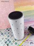 Nautica Stainless Steel Tumbler Travel Mug White All Over Anchor 24oz Black Lid