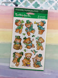 Vintage Stickety-Doo-Da Stickers, St Patrick's Day Teddy Bears, 4 Sheets New & Sealed