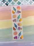 Vintage 1998 Mrs. Grossman's SHINY Ocean Seashells Full Sticker Sheet, Unused