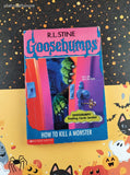 Vintage 1996 1st Printing R.L. Stine Goosebumps #46, How to Kill a Monster Softcover *With Trading Cards/Bookmark*