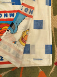Vintage Sesame Street Bert Ernie Cookie Monster Twin Flat Sheet, Nice & Clean