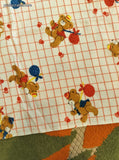 Vintage Dundee Red Picnicking Teddies 26x38 Baby Blanket