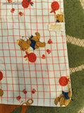 Vintage Dundee Red Picnicking Teddies 26x38 Baby Blanket