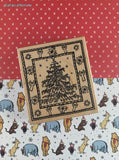 Vintage 2003 PSX #K-3530 Festive Lighted Christmas Tree Wooden Block/Rubber Stamp
