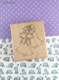 Vintage JRL Design #R178 Wedding Bells Wooden Block/Rubber Stamp