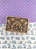 Vintage Inkadinkadoo A Birthday Wish Wooden Block/Rubber Stamp