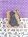 Vintage 1996 Art Impresions T-1518 Back Little Girl Teddy Bear Wooden Block/Rubber Stamp