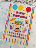 Vintage 2004 Mrs. Grossman's Happy Birthday Large Full Sticker Sheet, Clean & Unused