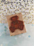 Vintage 1995 Stampin' Up Cute Teddy Bear w/Ribbon Wooden Stamp Block