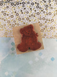 Vintage 1995 PSX Cute Teddy Bear w/Ribbon Wooden Stamp Block
