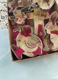 Vintage Easter Set/6 Metal Cooky Cutters, Nice & Clean, No Lid