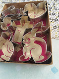 Vintage Easter Set/6 Metal Cooky Cutters, Nice & Clean, No Lid