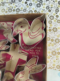 Vintage Easter Set/6 Metal Cooky Cutters, Nice & Clean, No Lid
