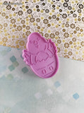 Vintage 1990 Wilton Easter Chick w/Egg Purple Plastic Cookie Cutter, Like New