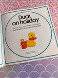 Vintage 1992 Duck on Holiday Usborne Look and Talk Books Softcover