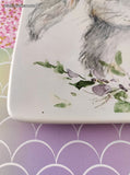Certified International Sweet Bunny Easter Serving Platter 10.75" Sq Like New