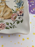 Maxcera Sweet Bunny Easter Serving Platter 10.75" Sq Like New