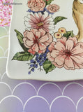 Maxcera Sweet Bunny Easter Serving Platter 10.75" Sq Like New
