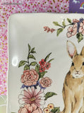 Maxcera Sweet Bunny Easter Serving Platter 10.75" Sq Like New