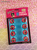 Vintage 1992 Catwoman Party Favors Pink Black Pack of 8 Rings, NEW