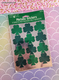 Vintage American Greetings Forget Me Not St. Patrick's Day SHINY Shamrocks 4 Sheets SEALED