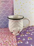Vintage Avon Easter Bunny Basketweave Embossed Coffee Mug, Like New