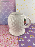Vintage Avon Easter Bunny Basketweave Embossed Coffee Mug, Like New