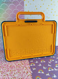 Vintage Tuppertoys Plastic Stencil Craft Storage Case w/Handle, Embossed Front
