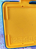 Vintage Tuppertoys Plastic Stencil Craft Storage Case w/Handle, Embossed Front
