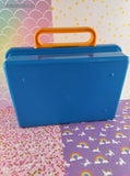 Vintage Tuppertoys Plastic Stencil Craft Storage Case w/Handle, Embossed Front