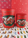 Vintage 1988 Christmas Teddies House of Lloyd Metal Tin Set/2 Nesting