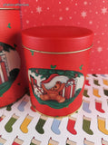 Vintage 1988 Christmas Teddies House of Lloyd Metal Tin Set/2 Nesting