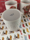 Vintage JAPAN Cute Lil' Christmas Teddy Bears Coffee Mugs Set/4, Like New