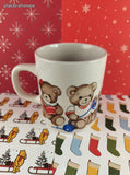 Vintage Kun-Lun Cute Lil' Christmas Teddy Bears Coffee Mug, Like New