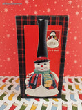 Vintage Giftco Christmas Snowman Ceramic Bell in Original Box