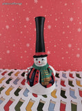 Vintage Giftco Christmas Snowman Ceramic Bell in Original Box
