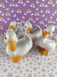 Vintage Homco Ceramic Cute Lil' White Ducks Set/4 Figurines