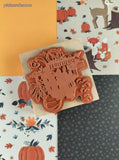 Vintage Halloween Inkadinkadoo #99420 Haunted Wooden Block/Rubber Stamp, Clean