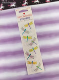 Vintage 2003 Mrs. Grossman's Stickers, SHINY Dragonflies, 1 Sheet New & Sealed