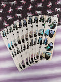 Vintage Hambly SHINY Panda Bears Full Sticker Sheets Set/10 *Damaged*