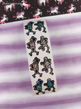 Vintage Hambly SHINY Halloween Spooky Skeletons Full Sticker Sheet, Unused