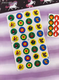 Vintage Christmas Festive Miniature Stockings Snowmen Full Sticker Sheets Set/2